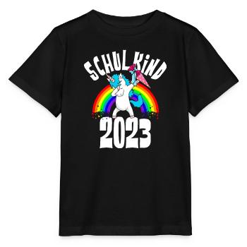 Licorne 2023 Licorne Premier jour d’inscription à l’école - T-shirt bio MINI CREATOR Stanley/Stella Enfant - noir - Devant - Mikhail (115cm)
