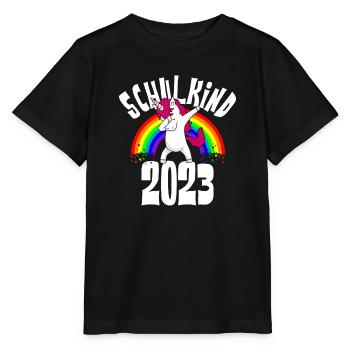 Écolier Licorne Premier jour d’école Inscription Enfant - T-shirt bio MINI CREATOR Stanley/Stella Enfant - noir - Devant - Mikhail (115cm)