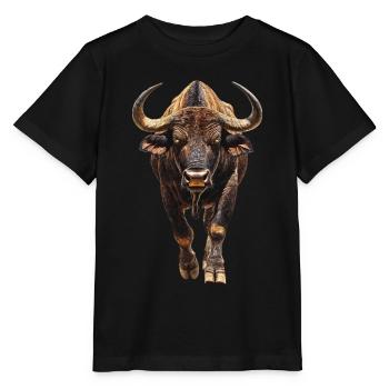 Büffel - Stanley/Stella Kinder T-Shirt MINI CREATOR  - Schwarz - Vorne - Mikhail (115cm)