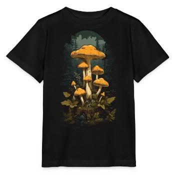 Retro Chanterelle Vintage Mushroom Nature Design - Stanley/Stella MINI CREATOR Kids’ T-Shirt - black - Front - Mikhail (115cm)