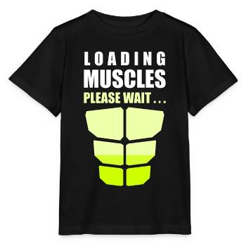 Loading muscles please wait - Stanley/Stella MINI CREATOR Kids’ T-Shirt - black - Front - Mikhail (115cm)