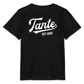 Tante 2025 Ich Werde Patentante Tanten Baby Kommt - Stanley/Stella Kinder T-Shirt MINI CREATOR  - Schwarz - Vorne - Mikhail (115cm)