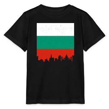 Drapeau bulgare Drapeau bulgare Sables d’or - T-shirt bio MINI CREATOR Stanley/Stella Enfant - noir - Devant - Mikhail (115cm)