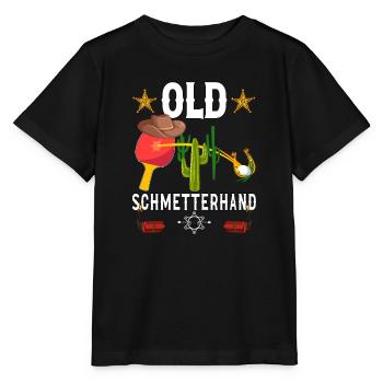 Old Butterfly Hand Table Tennis Design - Stanley/Stella MINI CREATOR Kids’ T-Shirt - black - Front - Mikhail (115cm)