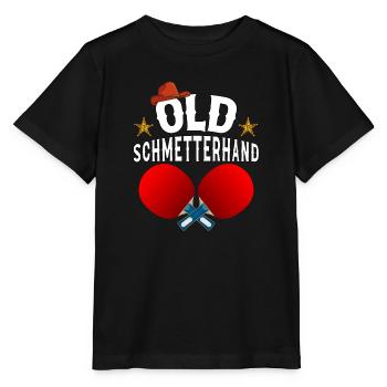 Old Butterfly Hand Table Tennis Design - Stanley/Stella MINI CREATOR Kids’ T-Shirt - black - Front - Mikhail (115cm)