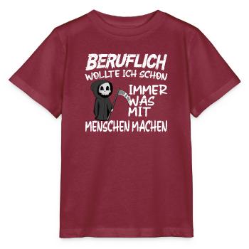 Doing something with people professionally - Grim Reaper - Stanley/Stella MINI CREATOR Kids’ T-Shirt - burgundy - Front - Kain (125cm)