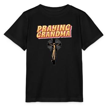 Grand-mère en prière - Betende Oma - T-shirt bio MINI CREATOR Stanley/Stella Enfant - noir - Devant - Mikhail (115cm)