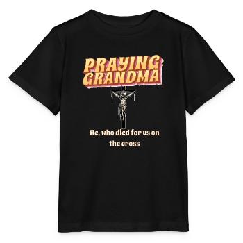 Grand-mère en prière - Betende Oma - T-shirt bio MINI CREATOR Stanley/Stella Enfant - noir - Devant - Mikhail (115cm)