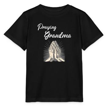 Grand-mère en prière - Betende Oma - T-shirt bio MINI CREATOR Stanley/Stella Enfant - noir - Devant - Mikhail (115cm)
