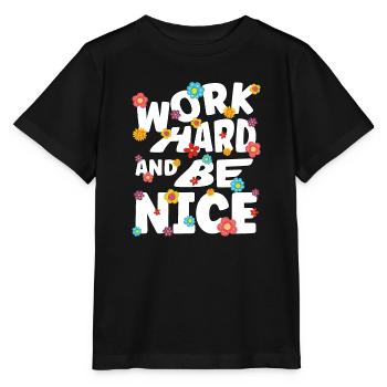 Travaillez dur et soyez gentil - T-shirt bio MINI CREATOR Stanley/Stella Enfant - noir - Devant - Mikhail (115cm)
