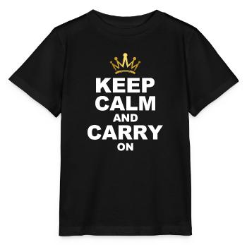 Keep calm and carry on - Stanley/Stella Kinder T-Shirt MINI CREATOR  - Schwarz - Vorne - Mikhail (115cm)
