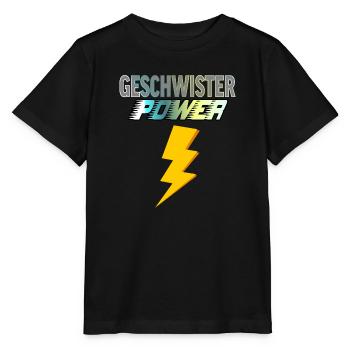 Geschwister Power - Stanley/Stella Kinder T-Shirt MINI CREATOR  - Schwarz - Vorne - Mikhail (115cm)