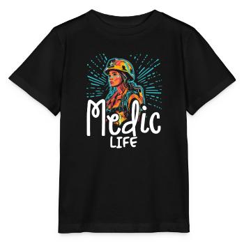 Paramedic - Sanitäter - Medic Life - Stanley/Stella Kinder T-Shirt MINI CREATOR  - Schwarz - Vorne - Mikhail (115cm)