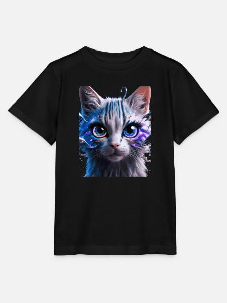Space Cat - Stanley/Stella Kinder T-Shirt MINI CREATOR  - Schwarz