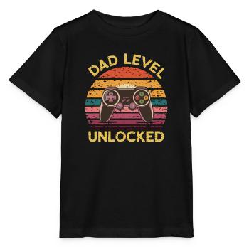 Dad level unlocked - Stanley/Stella Kinder T-Shirt MINI CREATOR  - Schwarz - Vorne - Mikhail (115cm)