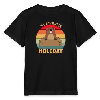 Ma fête préférée : le jour de la marmotte - T-shirt bio MINI CREATOR Stanley/Stella Enfant - noir - Devant - Mikhail (115cm)