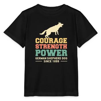 German Shepherd I German Shepherd Puppies - Stanley/Stella MINI CREATOR Kids’ T-Shirt - black - Front - Mikhail (115cm)
