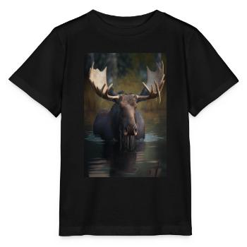 Elch Realistisch - Stanley/Stella Kinder T-Shirt MINI CREATOR  - Schwarz - Vorne - Mikhail (115cm)