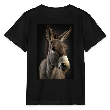 Esel Realistisch Cool - Stanley/Stella Kinder T-Shirt MINI CREATOR  - Schwarz - Vorne - Mikhail (115cm)