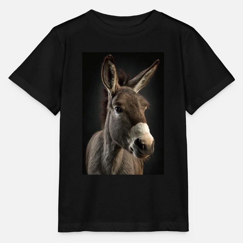 Esel Realistisch Cool - Stanley/Stella Kinder T-Shirt MINI CREATOR  - Schwarz