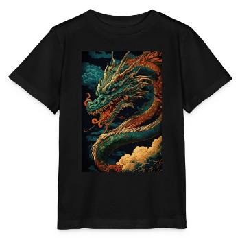 Japanischer Drache Chinesischer Drache - Stanley/Stella Kinder T-Shirt MINI CREATOR  - Schwarz - Vorne - Mikhail (115cm)