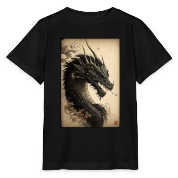 Japanese dragon Chinese dragon - Stanley/Stella MINI CREATOR Kids’ T-Shirt - black - Front - Mikhail (115cm)