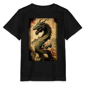 Japanese dragon Chinese dragon - Stanley/Stella MINI CREATOR Kids’ T-Shirt - black - Front - Mikhail (115cm)