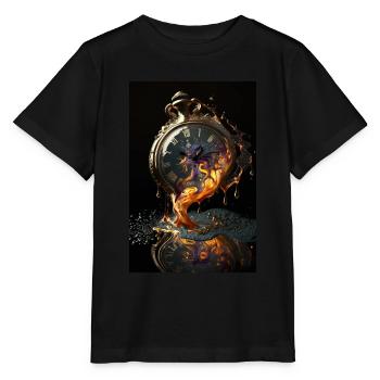 Fusion Montre de Poche Surréaliste - T-shirt bio MINI CREATOR Stanley/Stella Enfant - noir - Devant - Mikhail (115cm)