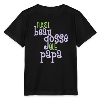Aussi beau gosse que papa - Stanley/Stella Kinder T-Shirt MINI CREATOR  - Schwarz - Vorne - Mikhail (115cm)