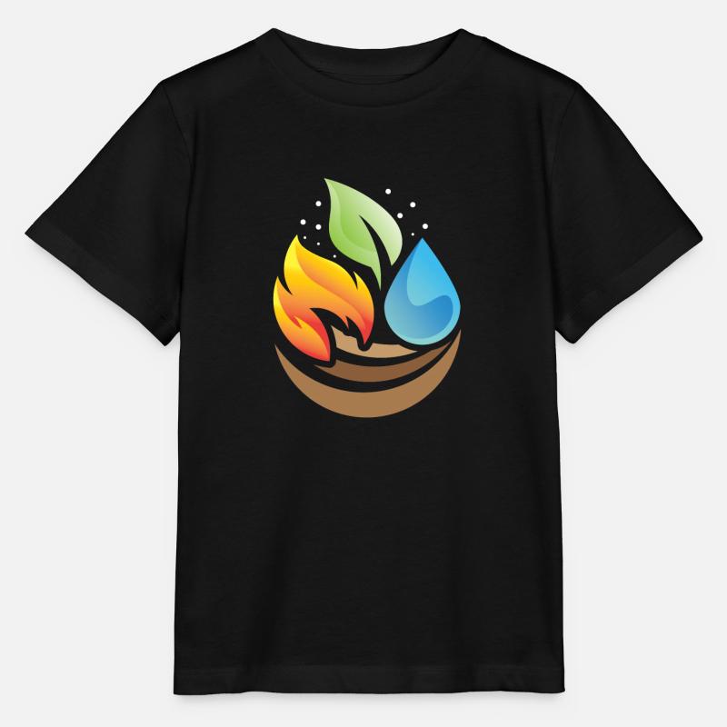 Feu - eau - terre - air - T-shirt bio MINI CREATOR Stanley/Stella Enfant - noir