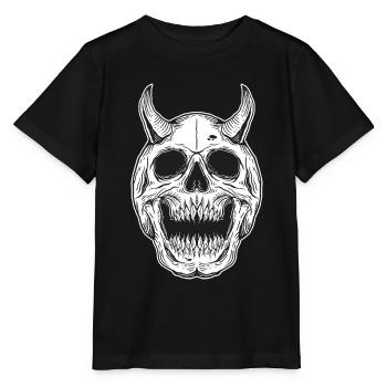 Skull Skull Horror Squelette Halloween Métal - T-shirt bio MINI CREATOR Stanley/Stella Enfant - noir - Devant - Mikhail (115cm)