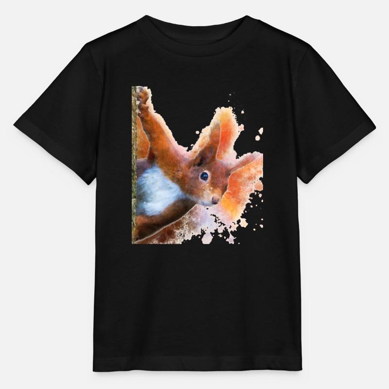 Eichhörnchen Aquarelldesign - Stanley/Stella Kinder T-Shirt MINI CREATOR  - Schwarz