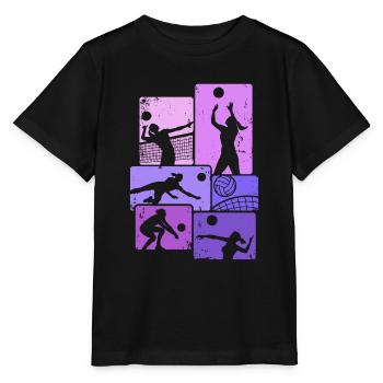 Joueur de volley-ball Vintage Volley-ball Volley - T-shirt bio MINI CREATOR Stanley/Stella Enfant - noir - Devant - Mikhail (115cm)