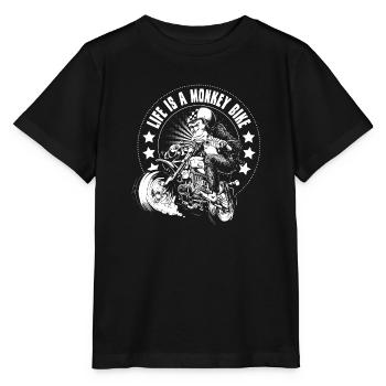 Monkey Bike - T-shirt bio MINI CREATOR Stanley/Stella Enfant - noir - Devant - Mikhail (115cm)