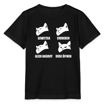 Katze - selektive Wahrnehmung - Spruch - Stanley/Stella Kinder T-Shirt MINI CREATOR  - Schwarz - Vorne - Mikhail (115cm)