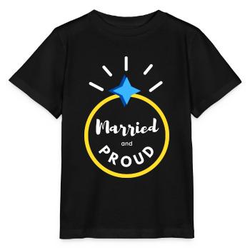 married and proud - Stanley/Stella MINI CREATOR Kids’ T-Shirt - black - Front - Mikhail (115cm)