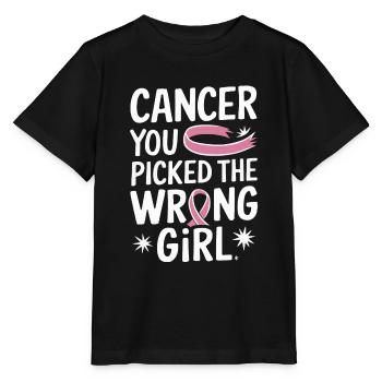 Sensibilisation au cancer Cancer Cancer du sein - T-shirt bio MINI CREATOR Stanley/Stella Enfant - noir - Devant - Mikhail (115cm)