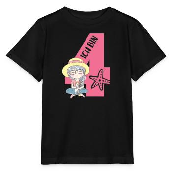 4. Geburtstag Mädchen Ich Bin 4 Jahre Vier Jährige - Stanley/Stella Kinder T-Shirt MINI CREATOR  - Schwarz - Vorne - Mikhail (115cm)