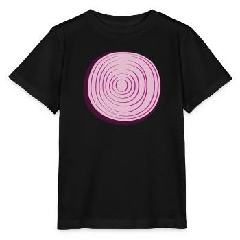 Rote Zwiebeln Zwiebelscheibe Red Onion Zwiebel - Stanley/Stella Kinder T-Shirt MINI CREATOR  - Schwarz - Vorne - Mikhail (115cm)