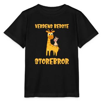 Verdens bedste storebror bror giraf søskendeshirt - Stanley/Stella T-shirt MINI CREATOR til børn - sort - Foran - Mikhail (115cm)