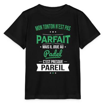Mon tonton n'est pas parfait - Padel - T-shirt bio MINI CREATOR Stanley/Stella Enfant - noir - Devant - Mikhail (115cm)