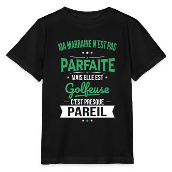 Ma marraine n'est pas parfaite - Golfeuse - T-shirt bio MINI CREATOR Stanley/Stella Enfant - noir - Devant - Mikhail (115cm)