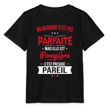 Ma marraine n'est pas parfaite - Pompière - T-shirt bio MINI CREATOR Stanley/Stella Enfant - noir - Devant - Mikhail (115cm)
