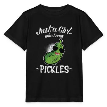 Just A Girl Who loves pickles Shirt Women Gifts - Stanley/Stella MINI CREATOR Kids’ T-Shirt - black - Front - Mikhail (115cm)