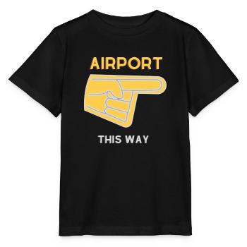 Flughafen auf diese Weise - Stanley/Stella Kinder T-Shirt MINI CREATOR  - Schwarz - Vorne - Mikhail (115cm)