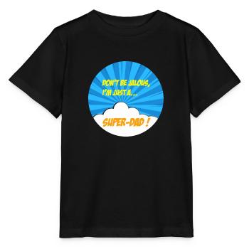 Superdad, Superheld. Bester Vater. Comics - Stanley/Stella Kinder T-Shirt MINI CREATOR  - Schwarz - Vorne - Mikhail (115cm)