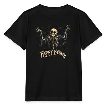 Happy Halloween - Squelette effrayant en lambeaux - T-shirt bio MINI CREATOR Stanley/Stella Enfant - noir - Devant - Mikhail (115cm)