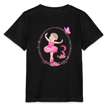 3rd Birthday Ballerina in Tutu Girl Ballet 3 - Stanley/Stella MINI CREATOR Kids’ T-Shirt - black - Front - Mikhail (115cm)