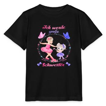 Ballett - Ich werde große Schwester - Ballerina - Stanley/Stella Kinder T-Shirt MINI CREATOR  - Schwarz - Vorne - Mikhail (115cm)