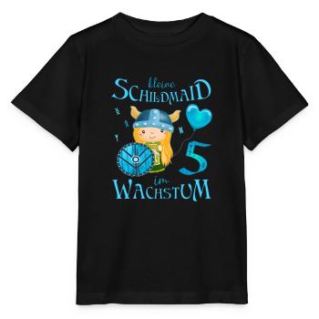 Kleine Schildmaid im Wachstum Geburtstag 5 Jahre - Stanley/Stella Kinder T-Shirt MINI CREATOR  - Schwarz - Vorne - Mikhail (115cm)